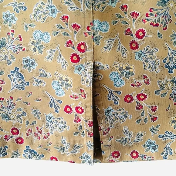 Vintage Cottagecore Skirt Size 10 100% Cotton Floral LizWear Jeans 5 Pocket - Picture 8 of 13